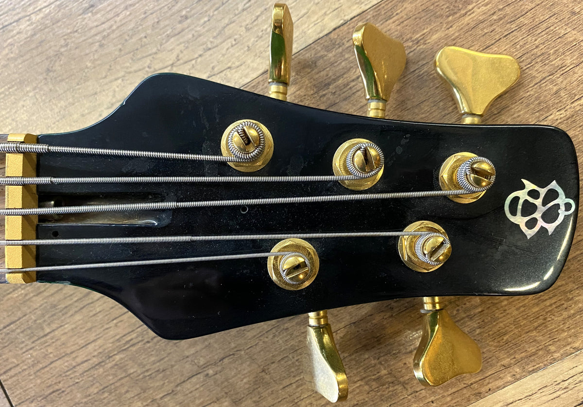 USED 2002 Spector Euro Series NS5-CRFM Gloss Transparent Emerald Green Finish Neck-Thru 5-String Active Electric Bass Guitar with Original Hardshell Case