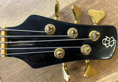 USED 2002 Spector Euro Series NS5-CRFM Gloss Transparent Emerald Green Finish Neck-Thru 5-String Active Electric Bass Guitar with Original Hardshell Case