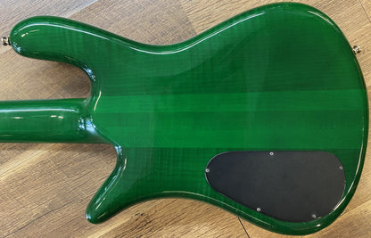 USED 2002 Spector Euro Series NS5-CRFM Gloss Transparent Emerald Green Finish Neck-Thru 5-String Active Electric Bass Guitar with Original Hardshell Case