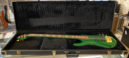 USED 2002 Spector Euro Series NS5-CRFM Gloss Transparent Emerald Green Finish Neck-Thru 5-String Active Electric Bass Guitar with Original Hardshell Case