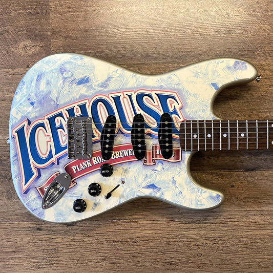 USED 2005 Fender Squier Standard Series Limited Edition Icehouse Stratocaster Gloss Silver Finish Electric Guitar