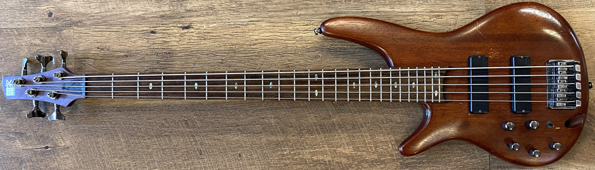USED 2013 Ibanez SoundGear SR505L Natural Satin Finish Left-Handed 5-String Active Electric Bass Guitar