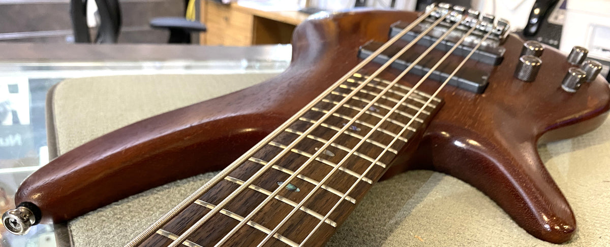 USED 2013 Ibanez SoundGear SR505L Natural Satin Finish Left-Handed 5-String Active Electric Bass Guitar