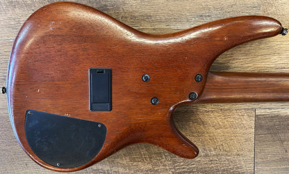 USED 2013 Ibanez SoundGear SR505L Natural Satin Finish Left-Handed 5-String Active Electric Bass Guitar
