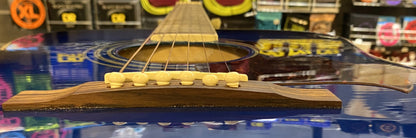 USED 2014 Epiphone Limited Edition Hummingbird Artist Flamed-top Gloss Blueburst Finish Dreadnought Acoustic Guitar
