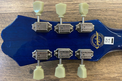 USED 2014 Epiphone Limited Edition Hummingbird Artist Flamed-top Gloss Blueburst Finish Dreadnought Acoustic Guitar
