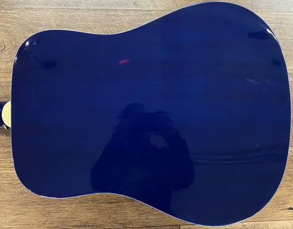 USED 2014 Epiphone Limited Edition Hummingbird Artist Flamed-top Gloss Blueburst Finish Dreadnought Acoustic Guitar