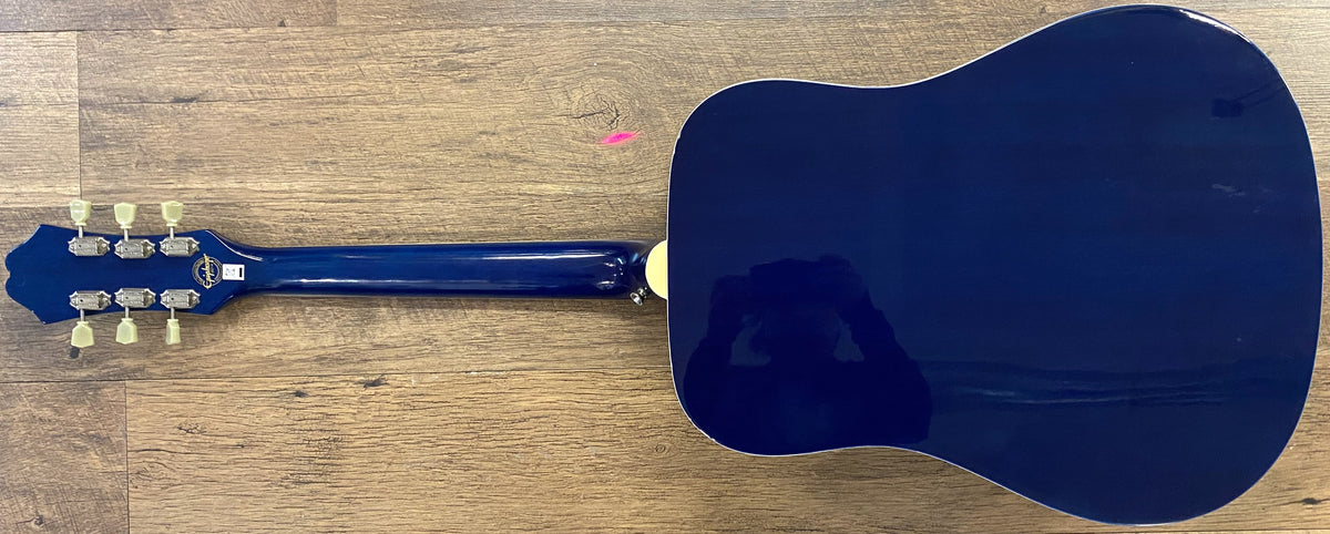 USED 2014 Epiphone Limited Edition Hummingbird Artist Flamed-top Gloss Blueburst Finish Dreadnought Acoustic Guitar