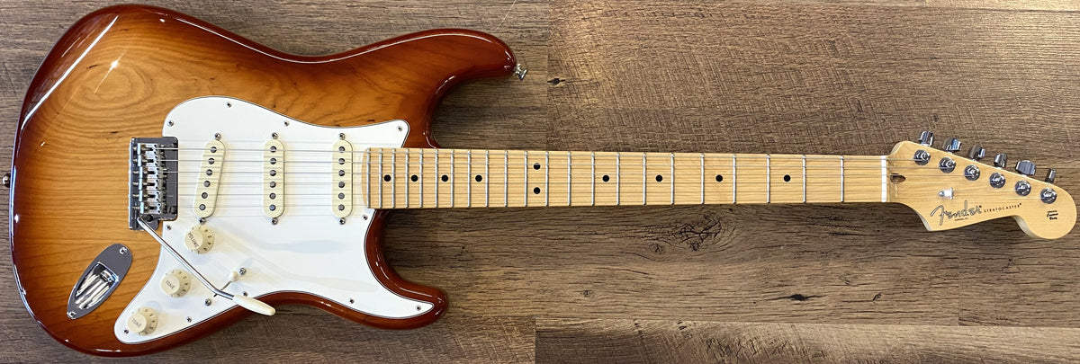 USED 2017 Fender American Professional Stratocaster Gloss Sienna Sunburst Finish Electric Guitar with Original Hardshell Case