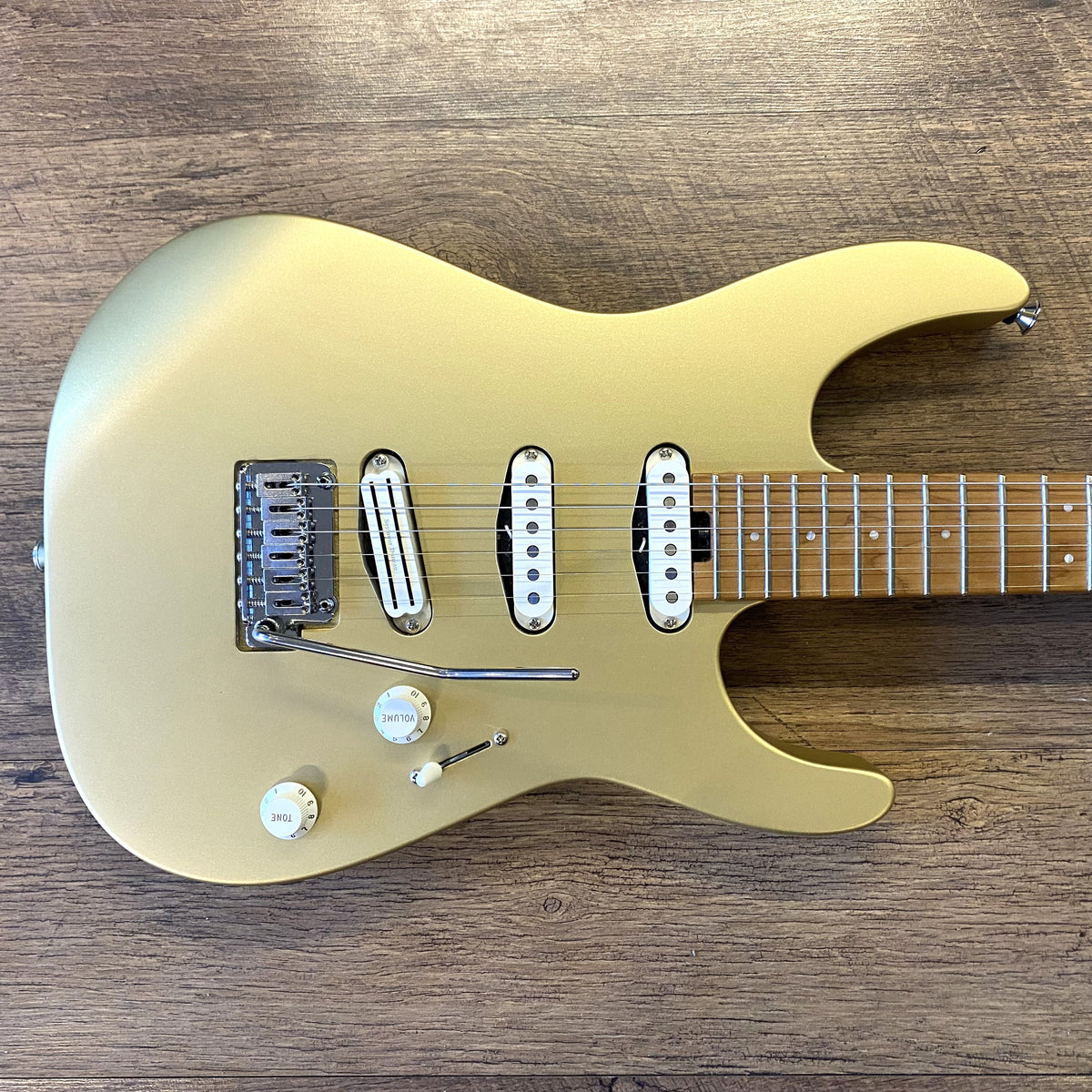 USED 2021 Charvel Pro-Mod DK22 Satin Pharaoh's Gold Finish Electric Guitar