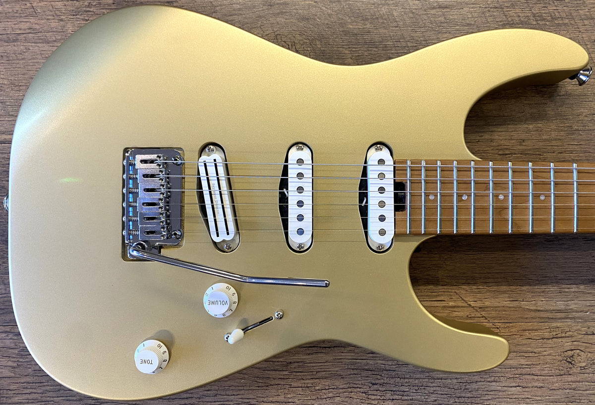 USED 2021 Charvel Pro-Mod DK22 Satin Pharaoh's Gold Finish Electric Guitar