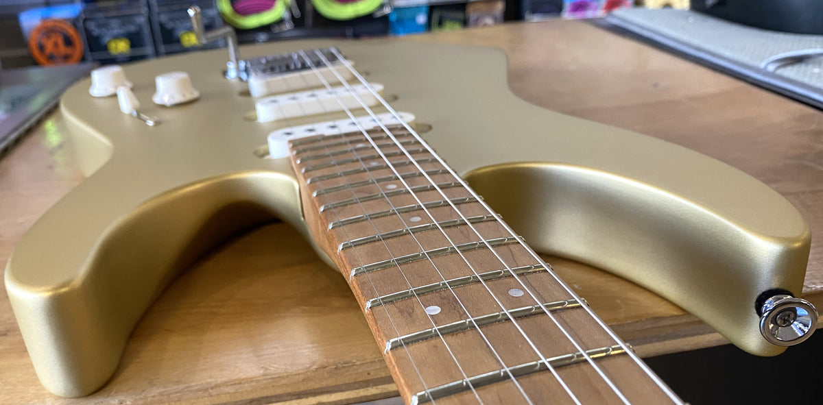 USED 2021 Charvel Pro-Mod DK22 Satin Pharaoh's Gold Finish Electric Guitar