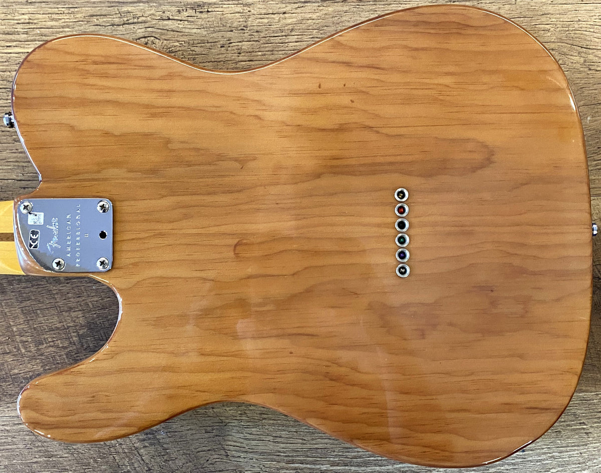 USED 2021 Fender American Professional II Telecaster Roasted Pine Natural Gloss Finish Electric Guitar with Original Hardshell Case