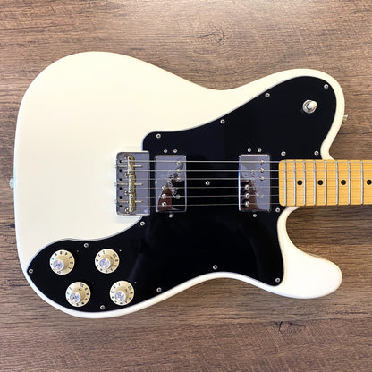 USED 2022 Fender American Professional II Telecaster Deluxe Gloss Olympic White Finish Electric Guitar with Original Hardshell Case