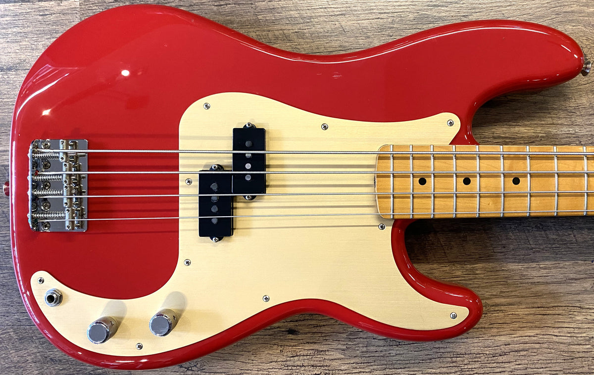 USED 2023 Fender Vintera '50s Precision Bass Gloss Dakota Red Finish Electric Bass Guitar