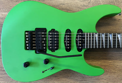 USED 2023 Jackson American Soloist SL3 Satin Slime Green Finish Electric Guitar with Original Foamcore Case
