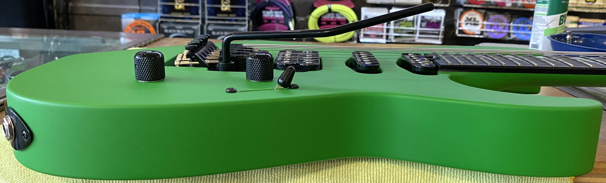USED 2023 Jackson American Soloist SL3 Satin Slime Green Finish Electric Guitar with Original Foamcore Case