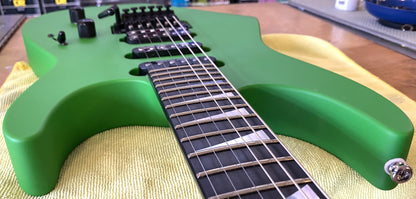 USED 2023 Jackson American Soloist SL3 Satin Slime Green Finish Electric Guitar with Original Foamcore Case
