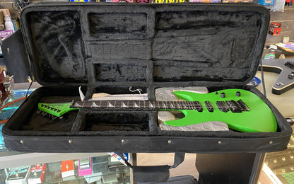 USED 2023 Jackson American Soloist SL3 Satin Slime Green Finish Electric Guitar with Original Foamcore Case