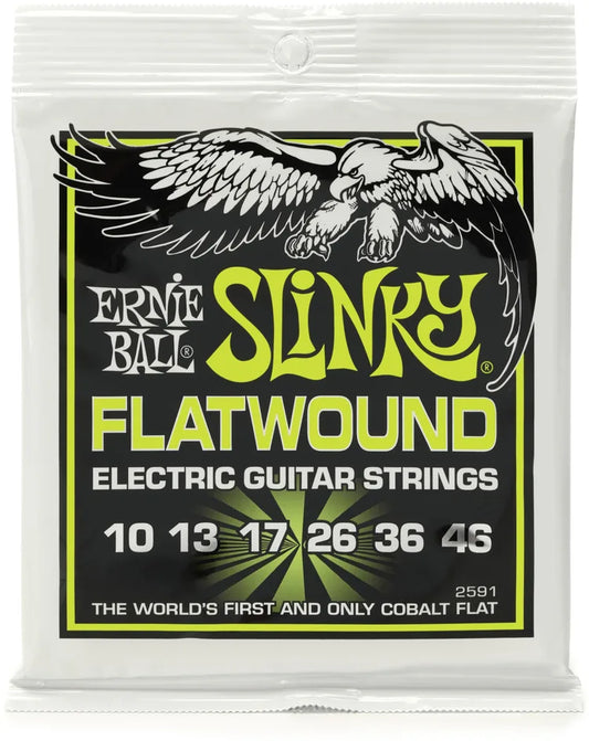 Ernie Ball 2591 Regular Slinky Flatwound Electric Guitar Strings - .010-.046