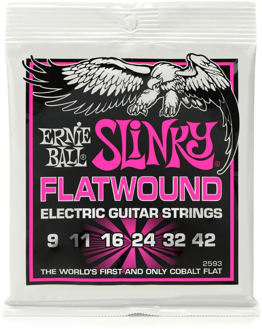 Ernie Ball 2593 Super Slinky Flatwound Electric Guitar Strings - .009-.042