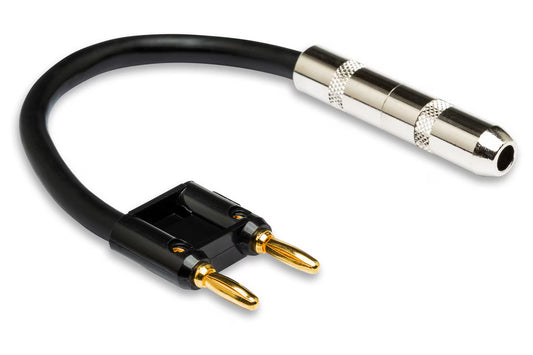 Hosa BNP-116BK Speaker Adaptor, 1/4 in TS to Dual Banana