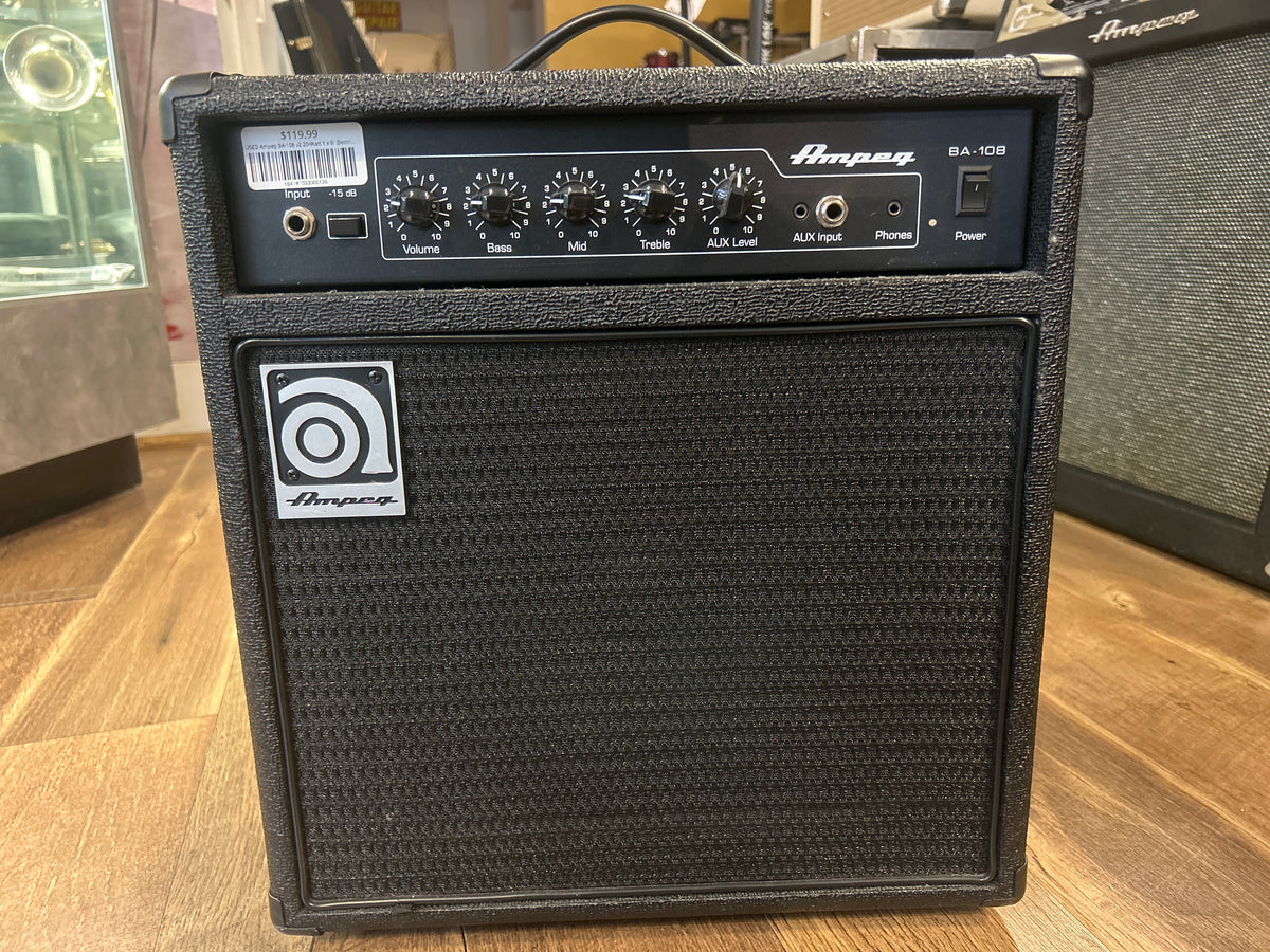 USED Ampeg BA-108 v2 20-Watt 1 x 8" Electric Bass Guitar Practice Amplifier