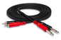 Hosa CPR-202 Stereo Interconnect, Dual 1/4 in TS to Dual RCA - 2m(6ft)