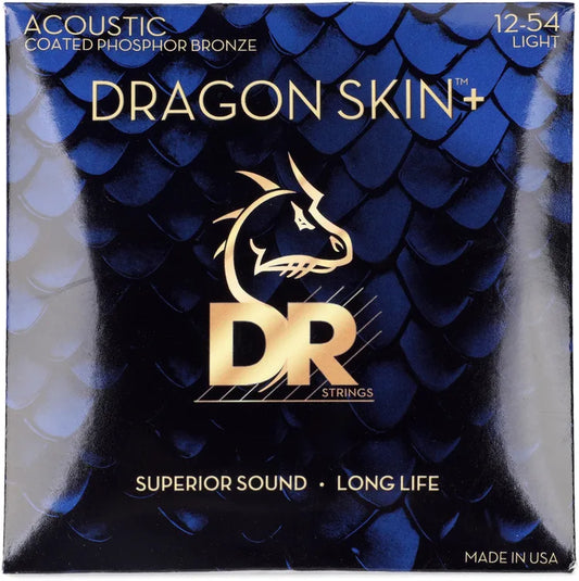 DR Strings DAP-12 Dragon Skin+ Phosphor Bronze Coated Acoustic Guitar Strings
