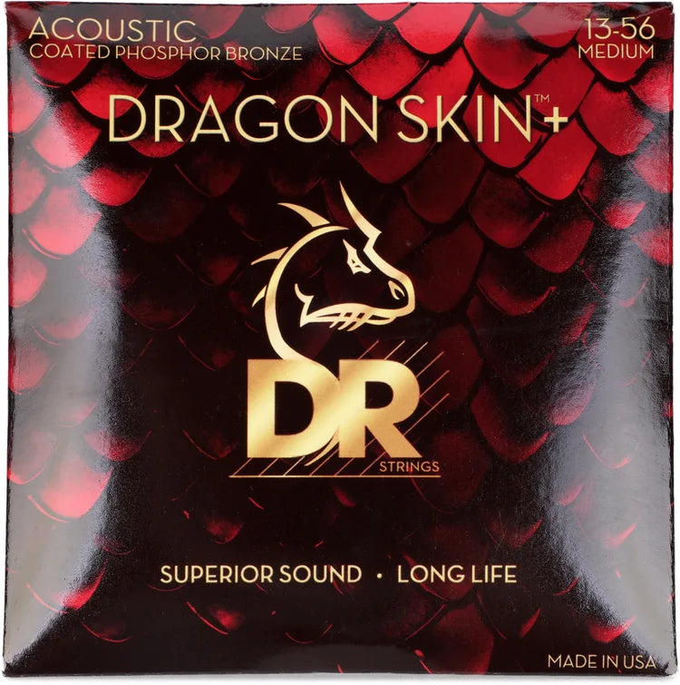 DR Strings DAP-13 Dragon Skin+ Phosphor Bronze Coated Acoustic Guitar Strings