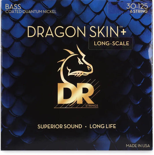 DR Strings DBQ6-30 Dragon Skin+ Coated Quantum Nickel 5-String Bass Guitar Strings - .030-.125 Medium