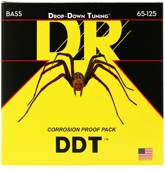 DR Strings DDT-65 Drop-Down Tuning Stainless Steel Bass Guitar Strings - .065-.125 Super Heavy