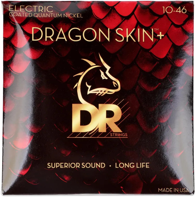 DR Strings DEQ-10 Dragon Skin+ Quantum Nickel Coated Electric Guitar Strings