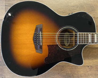 USED D'Angelico Premier Fulton DALPG212VSBGC Gloss Vintage Sunburst Finish 12-String Cutaway Grand Auditorium Acoustic-Electric Guitar