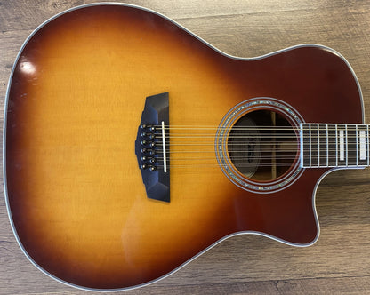 USED D'Angelico Premier Fulton DAPG212ITBAPS Gloss Iced Tea Burst Finish 12-String Cutaway Grand Auditorium Acoustic-Electric Guitar