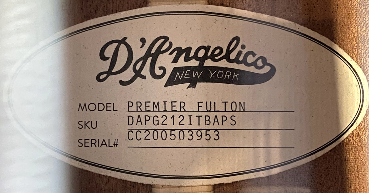 USED D'Angelico Premier Fulton DAPG212ITBAPS Gloss Iced Tea Burst Finish 12-String Cutaway Grand Auditorium Acoustic-Electric Guitar