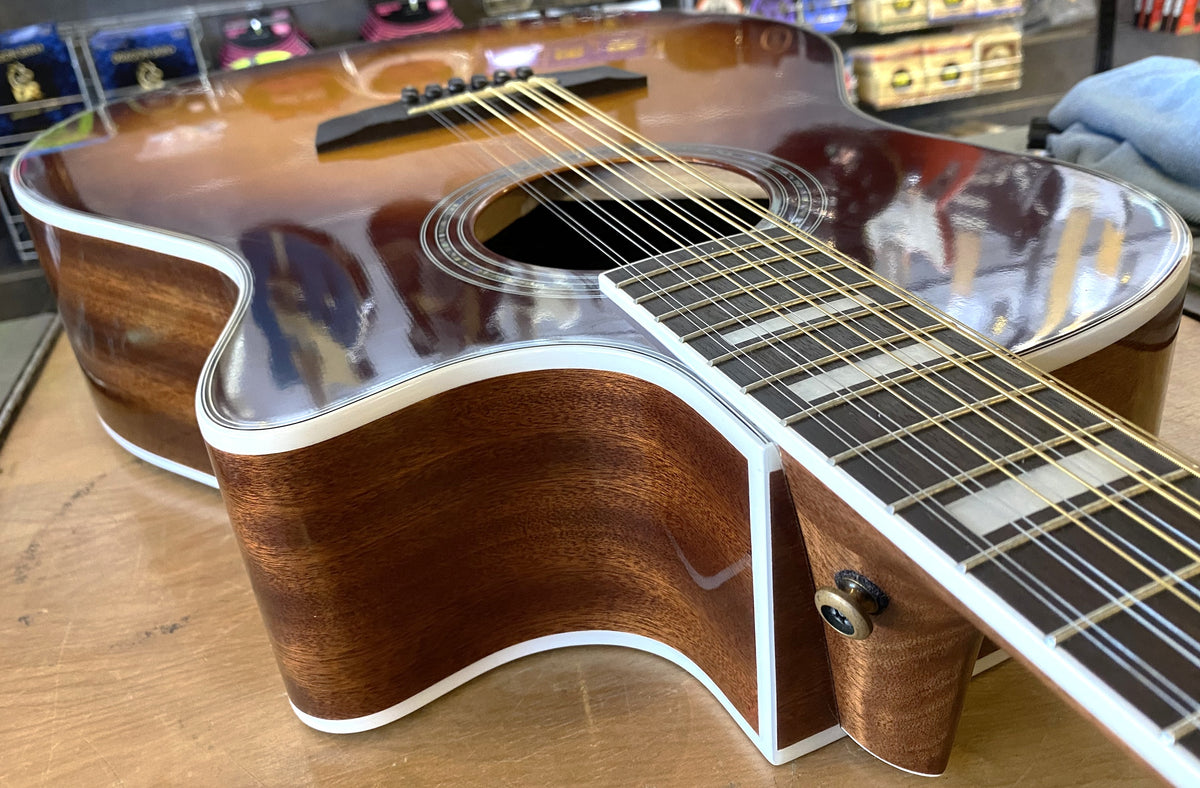 USED D'Angelico Premier Fulton DAPG212ITBAPS Gloss Iced Tea Burst Finish 12-String Cutaway Grand Auditorium Acoustic-Electric Guitar
