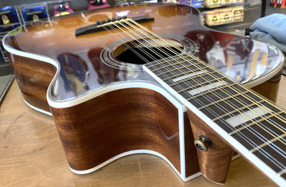 USED D'Angelico Premier Fulton DAPG212ITBAPS Gloss Iced Tea Burst Finish 12-String Cutaway Grand Auditorium Acoustic-Electric Guitar