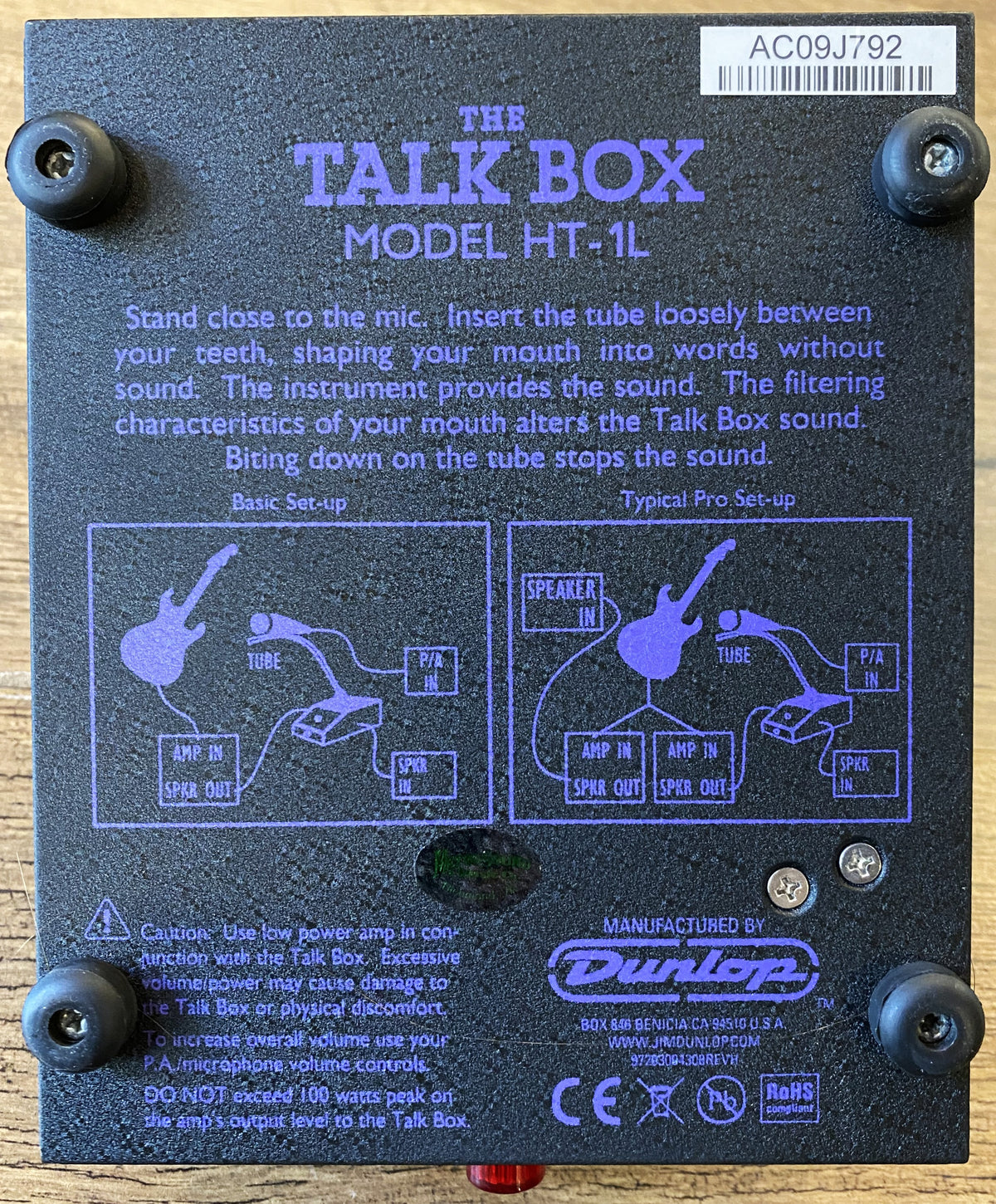 USED Dunlop Heil HT-1L The Talk Box Electric Guitar Effects Pedal