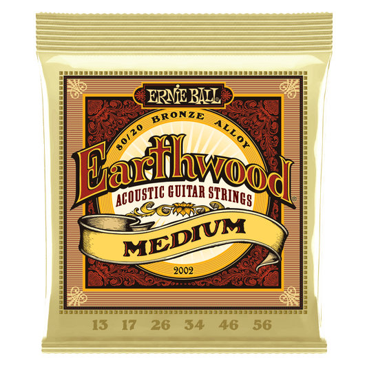 Ernie Ball 2002 Earthwood 80/20 Bronze Acoustic Guitar Strings - .013-.056 Medium