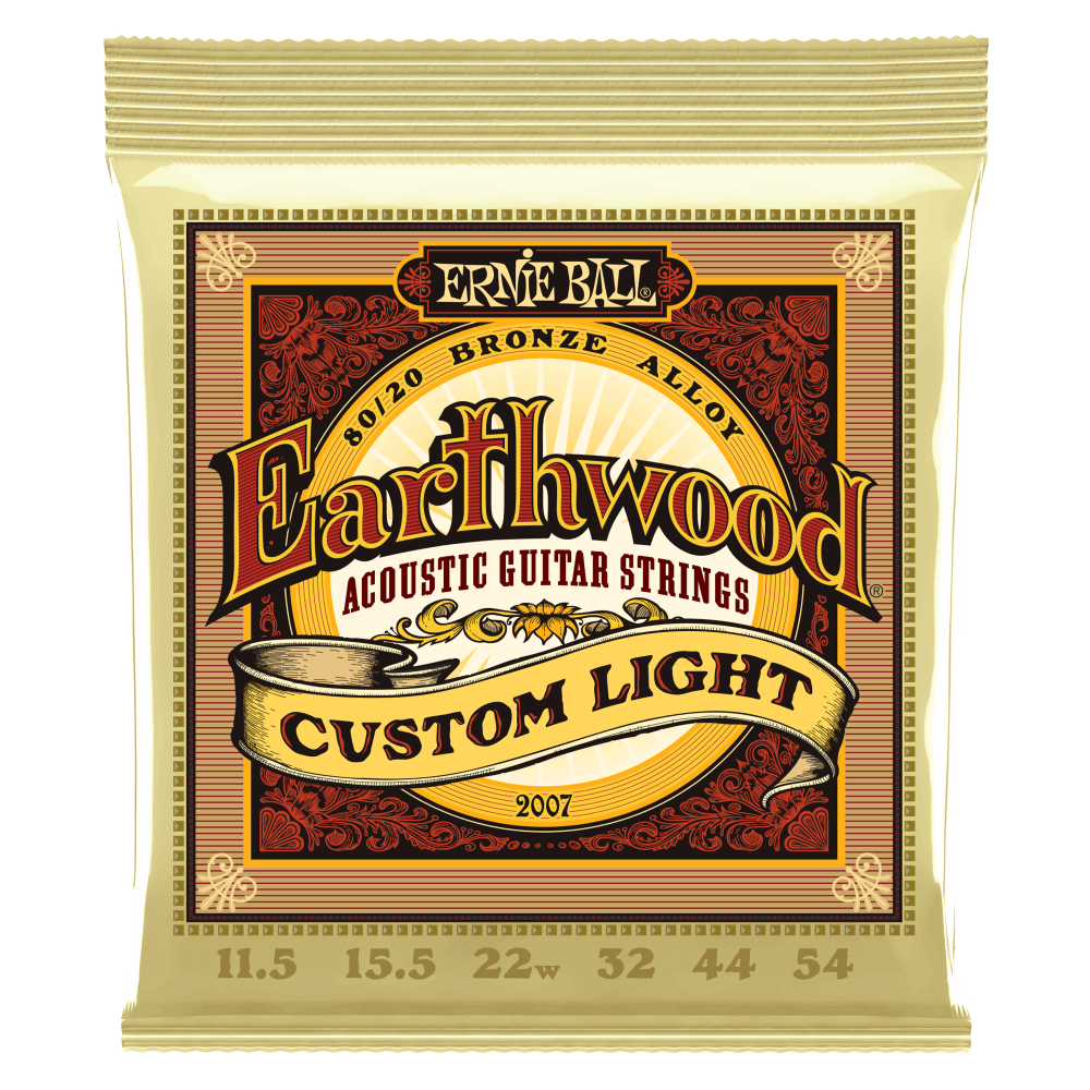 Ernie Ball 2007 Earthwood 80/20 Bronze Acoustic Guitar Strings - .0115-.054 Custom Light