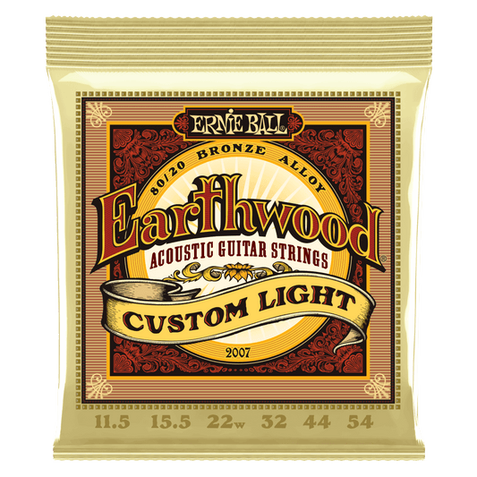 Ernie Ball 2007 Earthwood 80/20 Bronze Acoustic Guitar Strings - .0115-.054 Custom Light