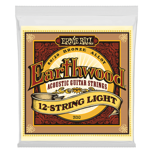 Ernie Ball 2010 Earthwood 80/20 Bronze Acoustic Guitar Strings - .009-.046 Light 12-string