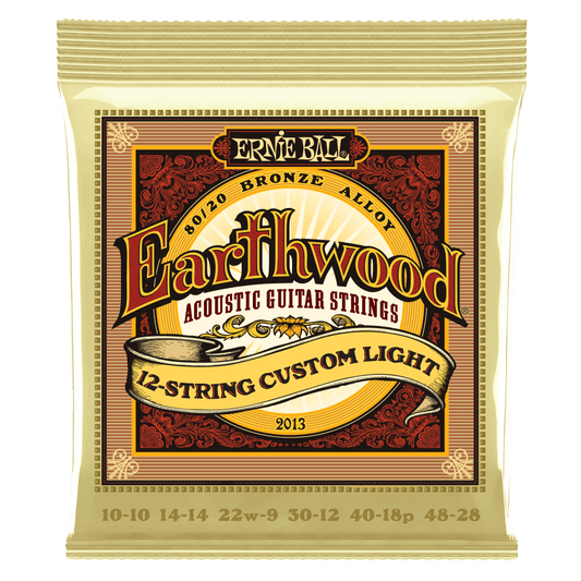 Ernie Ball 2013 Earthwood 80/20 Bronze Acoustic Guitar Strings - .010-.048 Custom Light 12-string