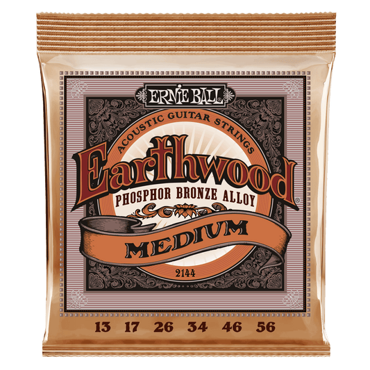 Ernie Ball 2144 Earthwood Phosphor Bronze Acoustic Guitar Strings - .013-.056 Medium