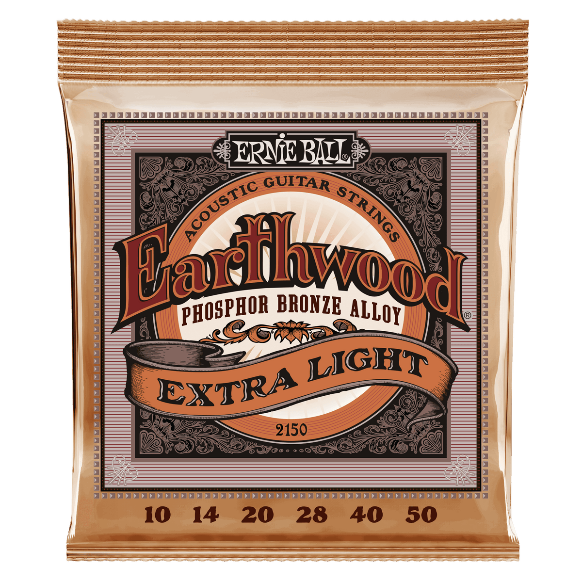 Ernie Ball 2150 Earthwood Phosphor Bronze Acoustic Guitar Strings - .010-.050 Extra Light