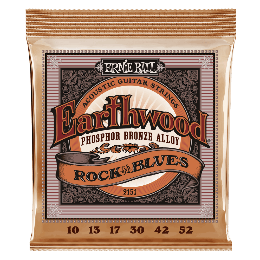 Ernie Ball 2151 Earthwood Phosphor Bronze Acoustic Guitar Strings - .010-.052 Rock and Blues