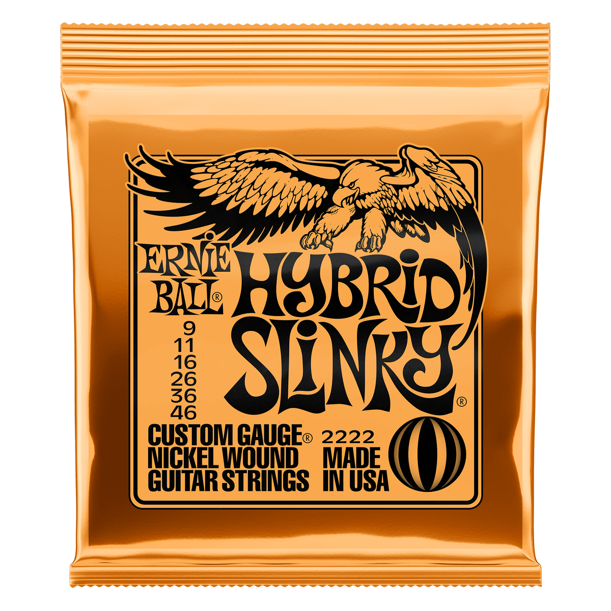 Ernie Ball 2222 Hybrid Slinky Nickel Wound Electric Guitar Strings - .009-.046