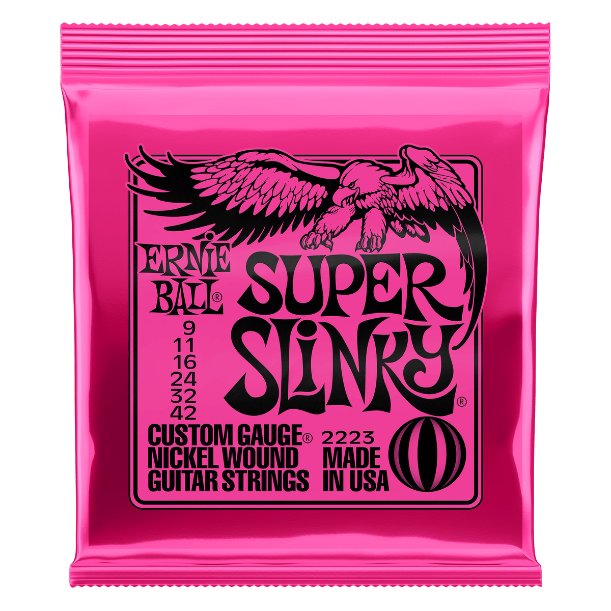Ernie Ball 2223 Super Slinky Nickel Wound Electric Guitar Strings - .009-.042
