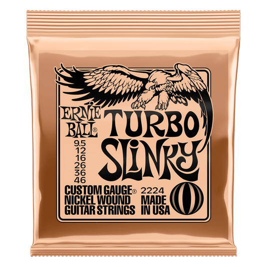 Ernie Ball 2224 Turbo Slinky Nickel Wound Electric Guitar Strings - .0095-.046
